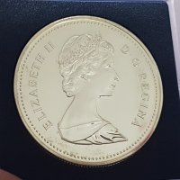 1 сребърен долар 1984 година Канада Елизабет II сребро в ТОП качество, снимка 4 - Нумизматика и бонистика - 35285180