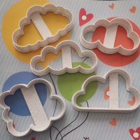 5 бр облак облаци форма форми резец резци пластмасови за сладки тесто фондан декор торта, снимка 2 - Форми - 37389246