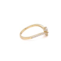 Златен дамски пръстен 1,68гр. размер:55 14кр. проба:585 модел:21864-1, снимка 2 - Пръстени - 44201872