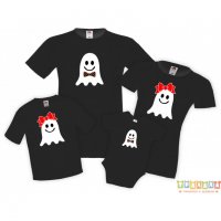 Семеен комплект тениски Хелоуин Ghosts Family, снимка 3 - Тениски - 34276183