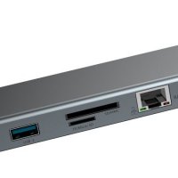 USB Хъб USB Преобразувател Baseus CATSX-F0G, USB Type C Хъб, 10-in-1 Multifunction Docking Station, снимка 4 - Друга електроника - 38546839