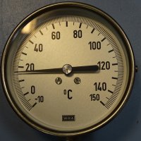 биметален термометър Wika thermometer ф100mm, -10/+150°C, L-30mm, снимка 2 - Резервни части за машини - 35180685