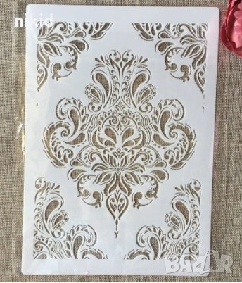 Голям Орнамент и ъгли шаблон стенсил спрей за торта украса декорация Scrapbooking, снимка 1
