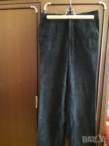 Мъжки юношески панталон черни кадифени джинси размер S-М, снимка 1