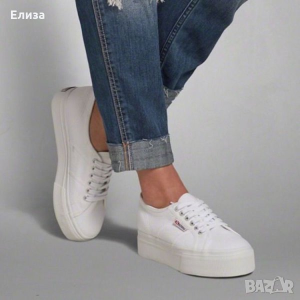 маратонки Superga Sneakers кецове сникърси на платформа естествена кожа , снимка 1