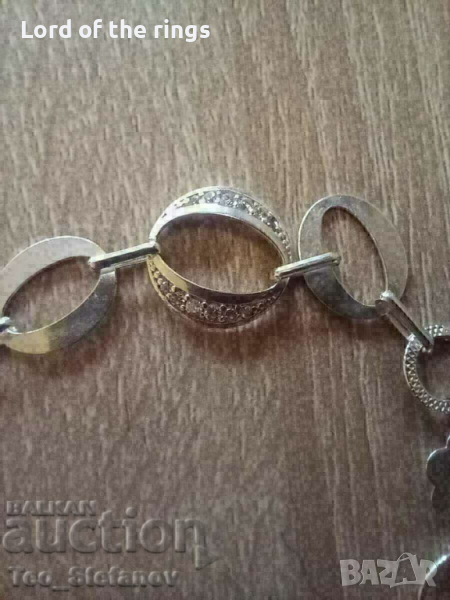 Дамска сребърна гривна с циркони сребро, снимка 1