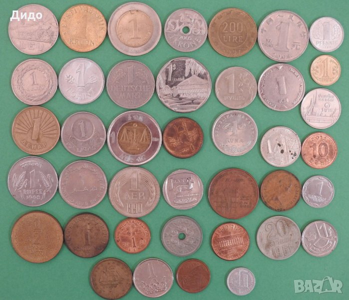 Лот 40 монети от 40 различни държави (1), снимка 1