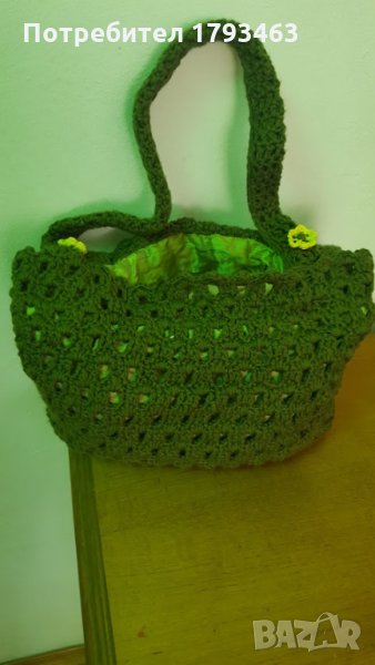 Ръчно плетена дамска чанта тип торба, снимка 1