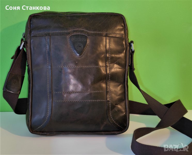 STRELLSON - Мъжка чанта за през рамо - естествена кожа, снимка 1