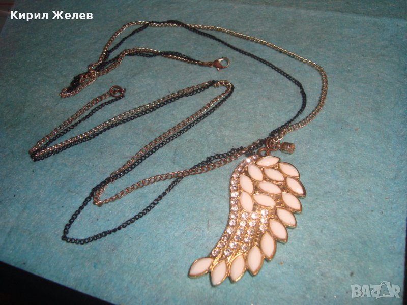 ПОЗЛАТЕН СКЪПОЦЕНЕН МЕДАЛЬОН ФИГУРАЛЕН АРТ ПЕНДАНТ с ФИНА ДВОЙНА ВЕРИЖКА 10961, снимка 1