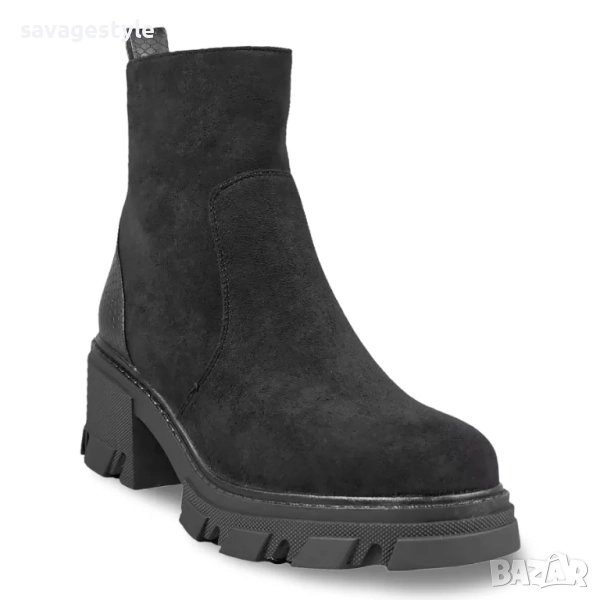 Зимни боти цип и топла вата в черно , снимка 1