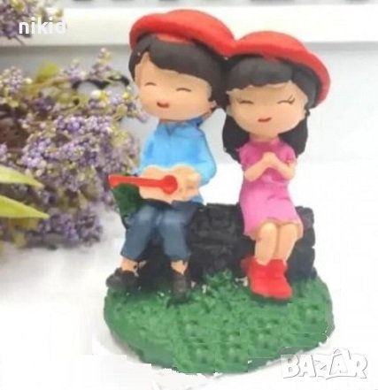 3D любовна среща мъж жена с китара силиконов молд форма калъп гипс свещ, снимка 1