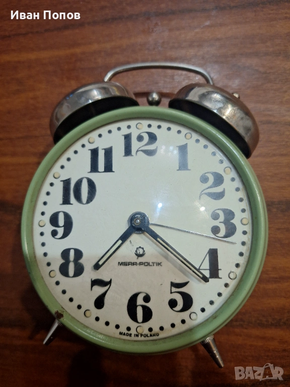 Будилник механичен, работи точно, Полски Мера-полтик, рядък модел, снимка 1