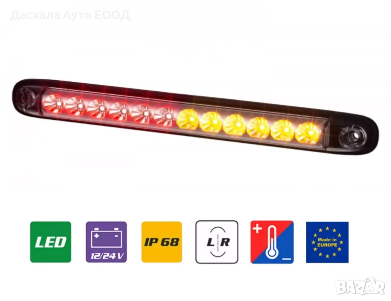 1бр. ЛЕД LED стоп с три функции  тип дълъг габарит , Полша, снимка 1