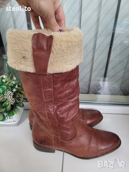 Естествена кожа дамски ботуши 40 номер, снимка 1