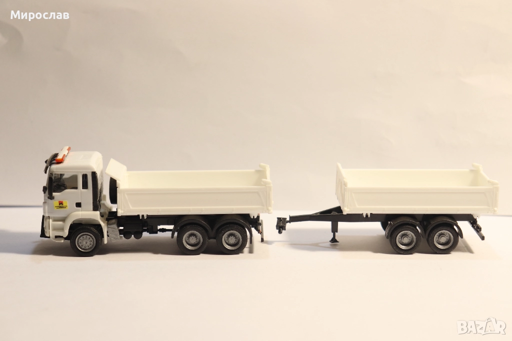 HERPA 1:87 H0 MAN САМОСВАЛ ГОНДОЛА КАМИОН МОДЕЛ КОЛИЧКА, снимка 1