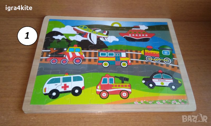  Ново! 2 модела големи дървени пъзели с превозни средства / дървени играчки, снимка 1