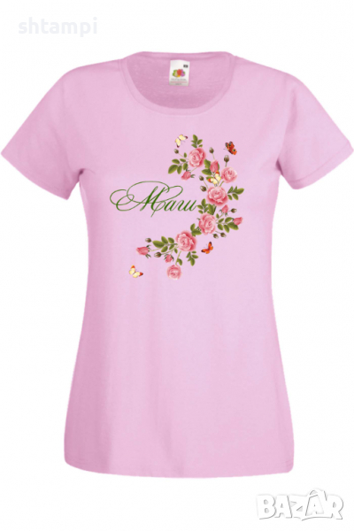 Дамска тениска Маги цветя и пеперуди Имен ден Подарък,Изненада,Празник,Цветница, снимка 1
