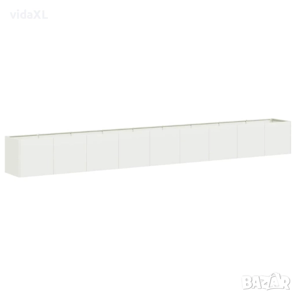 vidaXL Кашпа, бяла, 360x40x40 см, студеновалцувана стомана(SKU:860697), снимка 1