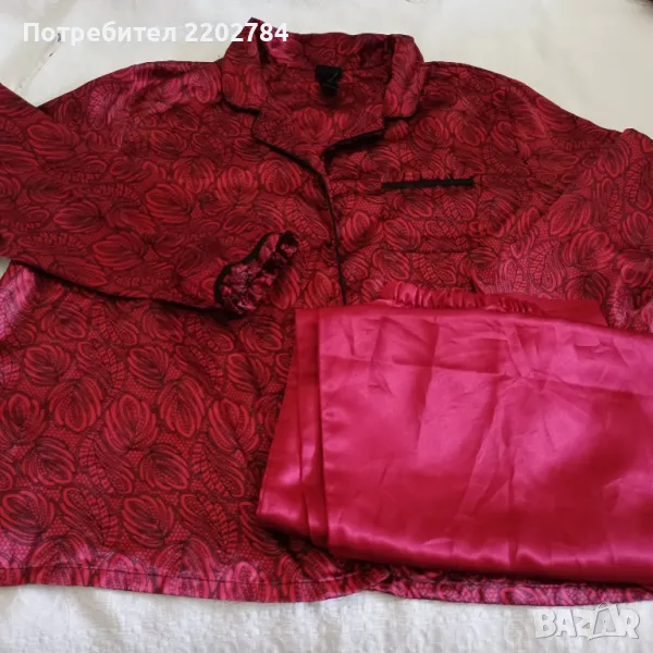 Дамски сатенени пижами, пижама 5ХЛ,6ХЛ, снимка 1