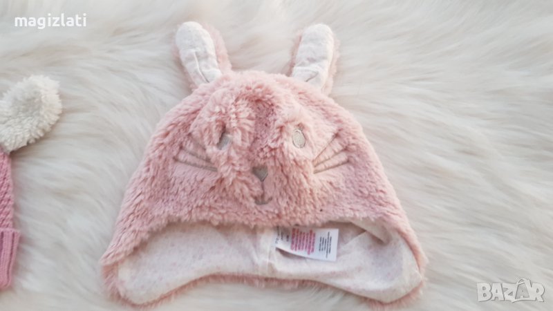 Бебешка зимна шапка Зайче 6-12 месеца, снимка 1