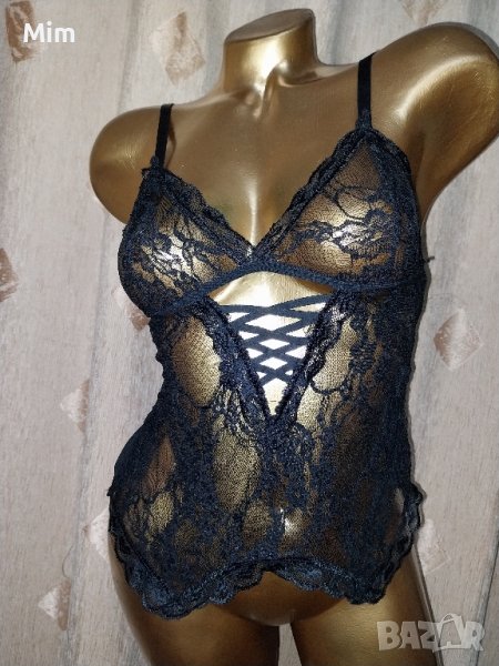 S Черен дантелен корсет/Топ/ , снимка 1