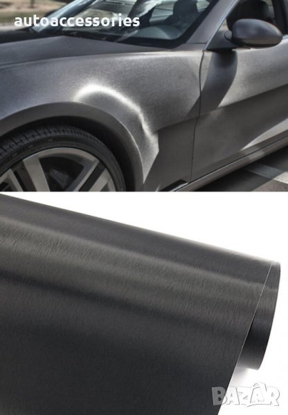 Декоративно фолио Wrap Film Series черен драскан алуминий ширина 1.52м х 1м MSA27, снимка 1