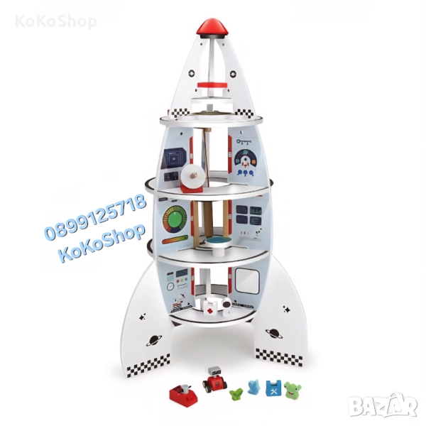 Дървен комплект "Космически кораб"-37x37x78 см., снимка 1