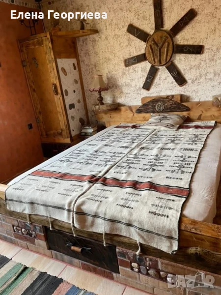 Тъкан килим(кувертюра) 100 % козя вълна. , снимка 1