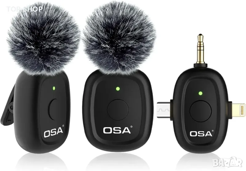 Мини безжичен петличен микрофон OSA за камера и компютър, време за работа до 9 часа, снимка 1