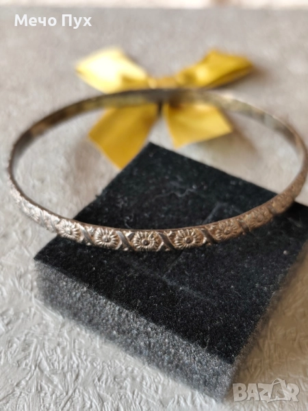 Стара сребърна твърда гривна (325), снимка 1