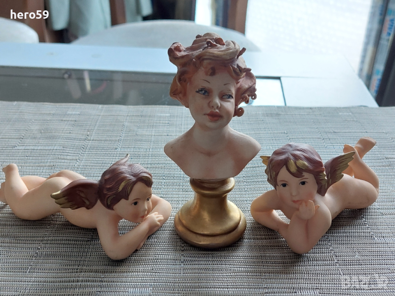 Порцеланови (бискуит) фигури-херувими, снимка 1