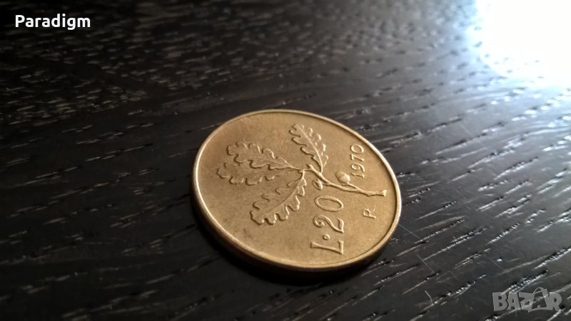 Монета - Италия - 20 лири | 1970г., снимка 1