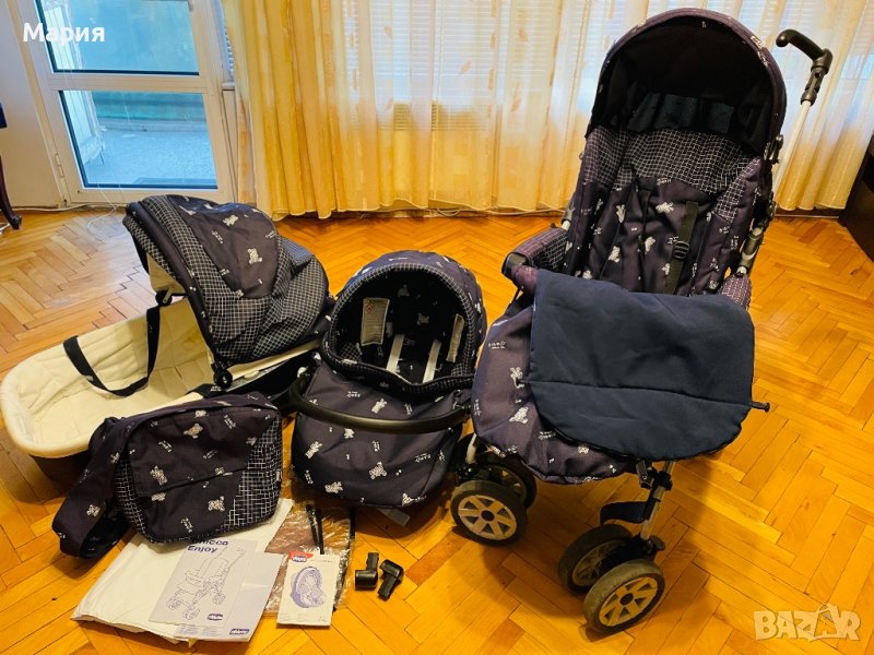 Комбинирана количка Chicco-зимна, лятна и столче за кола, снимка 1