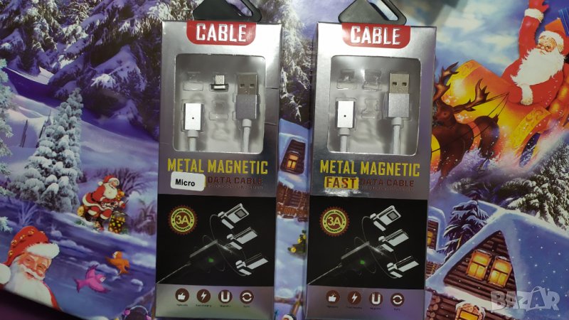 Магнитен кабел micro, type-c usb data cable , снимка 1