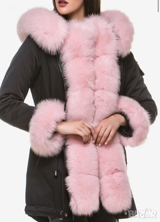 Яке в бебешко розово с естествен пух, снимка 1