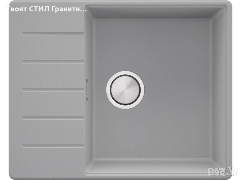 Сива кухненска гранитна мивка Копенхаген 50 Top 620х500, снимка 1