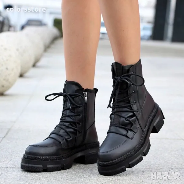 Равни боти - черна кожа - BRT10, снимка 1