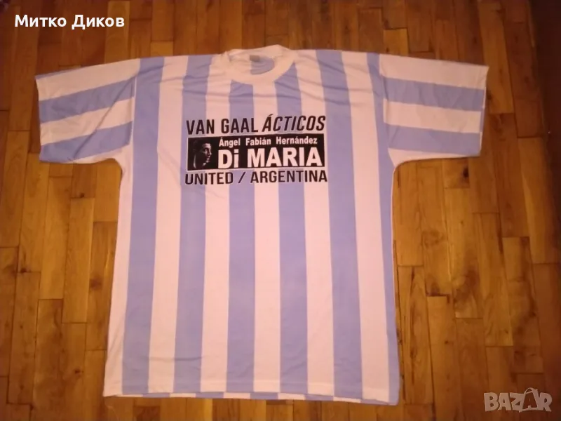 Тениска на Аржентина №7 Анхел Ди Мария мачова от мач с Манч.Юразмер Л, снимка 1