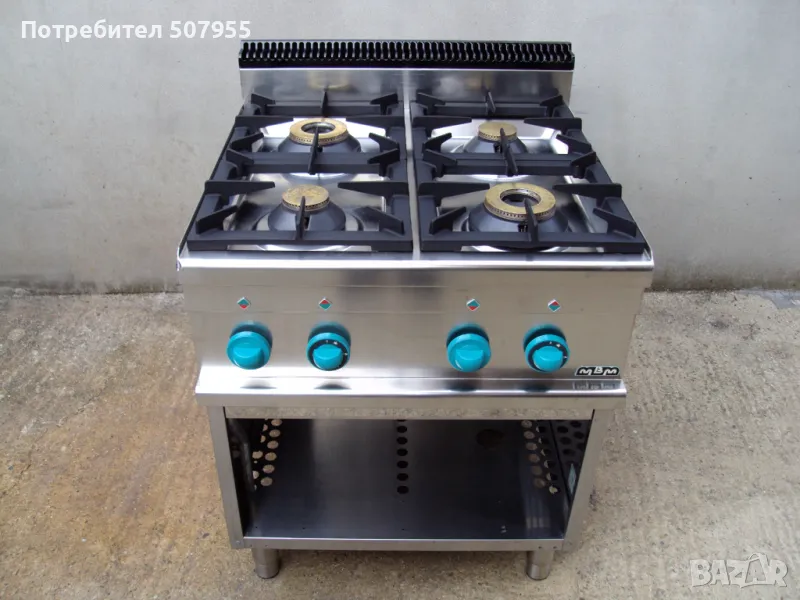 Професионален, италиански, газов котлон на база MBM - 4 горелки, снимка 1