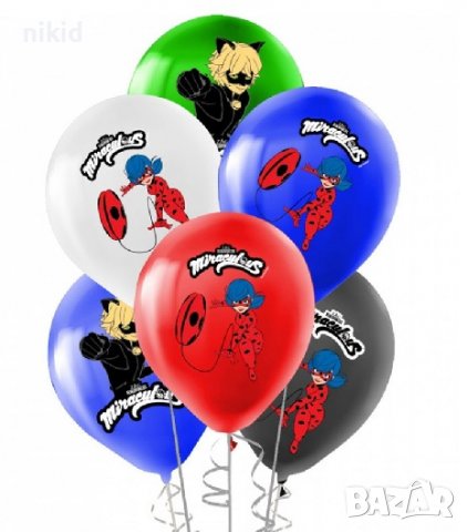 Калинката и Черния котарак фигурки miraculous ladybug Обикновен надуваем латекс латексов балон парти