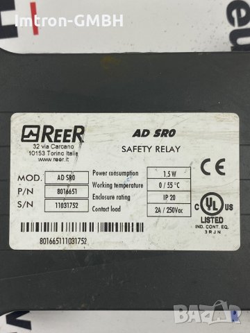 Предпазно реле REER AD SRO Safety Relay 8016651 1.5W 2 A / 250 VAC, снимка 4 - Друга електроника - 44396126