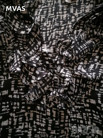 Нова официална блуза с жабо черно бяла S, снимка 5 - Ризи - 29325029