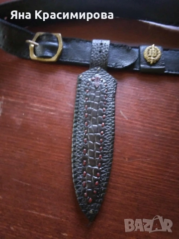 Кания от естествена кожа , снимка 2 - Ножове - 51564409