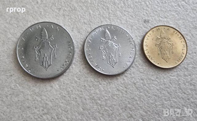 Монети. Ватикана. 20, 50 и 100 лири.  1970- 1977 година. 3 бройки., снимка 8 - Нумизматика и бонистика - 41762767