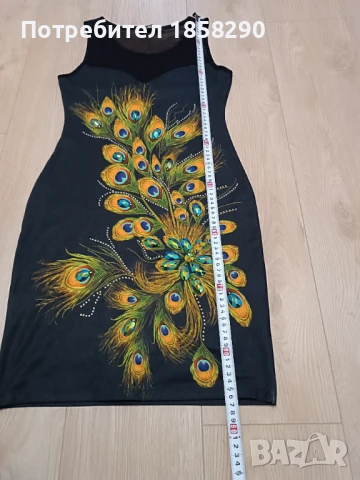  Елегантна Черна рокля с мънисти, снимка 2 - Рокли - 50525754