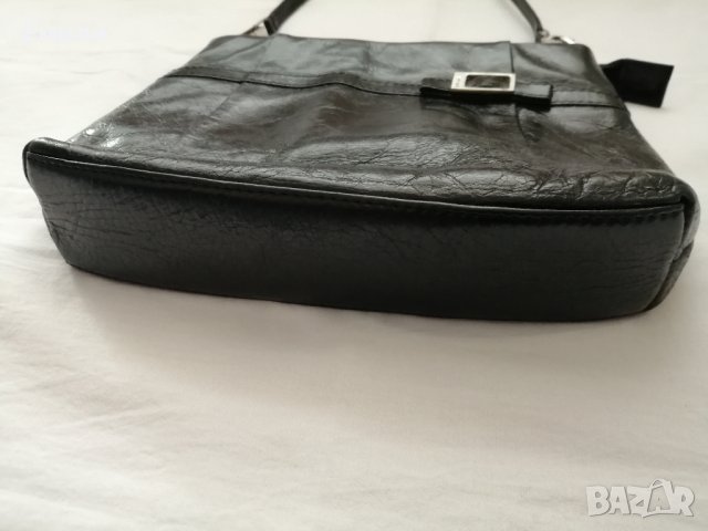 Подарък при поръчка над 25 лв - belsac дамска кожена чанта за рамо в черен цвят, снимка 5 - Чанти - 44340663