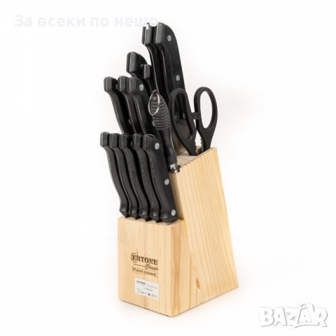 Комплект ножове Ertone, 15 части (ножове, ножица, острие, поставка), снимка 1 - Прибори за хранене, готвене и сервиране - 39312182