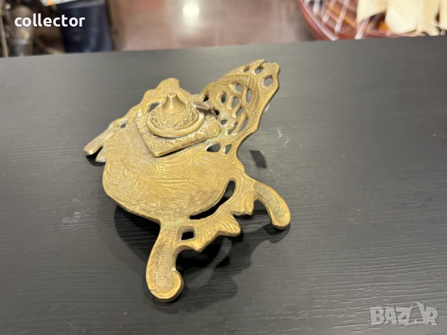 Стара бронзова мастилница. №8065, снимка 5 - Колекции - 54051676