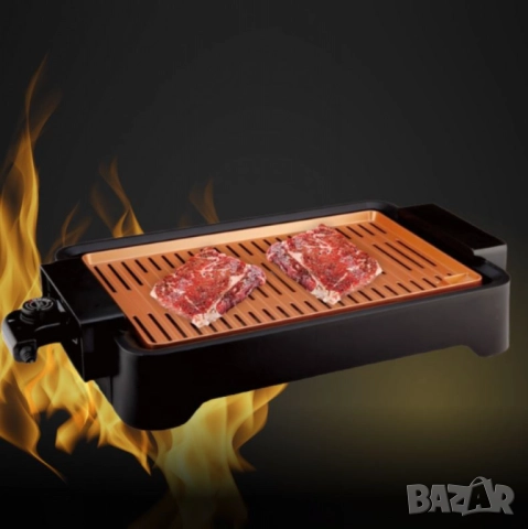 Скара Voltz OV51015L, 1500W, 37x24 см, Бездимна, Незалепващо покритие, Черен